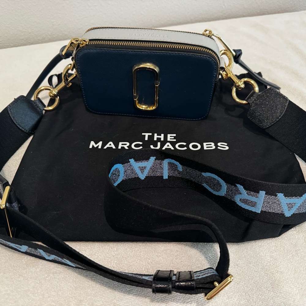 Marc Jacobs Navy and Gold Crossbody Bag